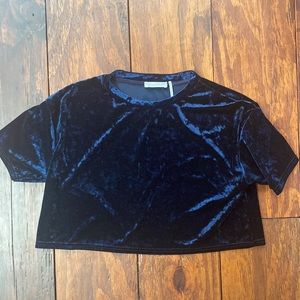 Urban Outfitters Blue Suede Crop Top